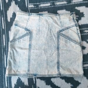 Carmar acid wash denim mini skirt